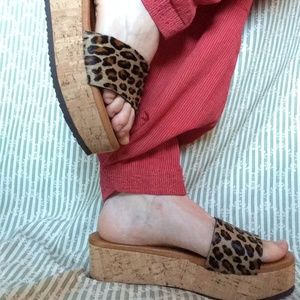 Sundance Italian Platform Slippers Leopard